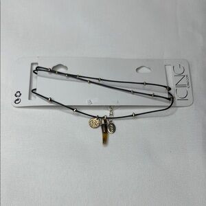 ICING Black and Gold Women's Necklace